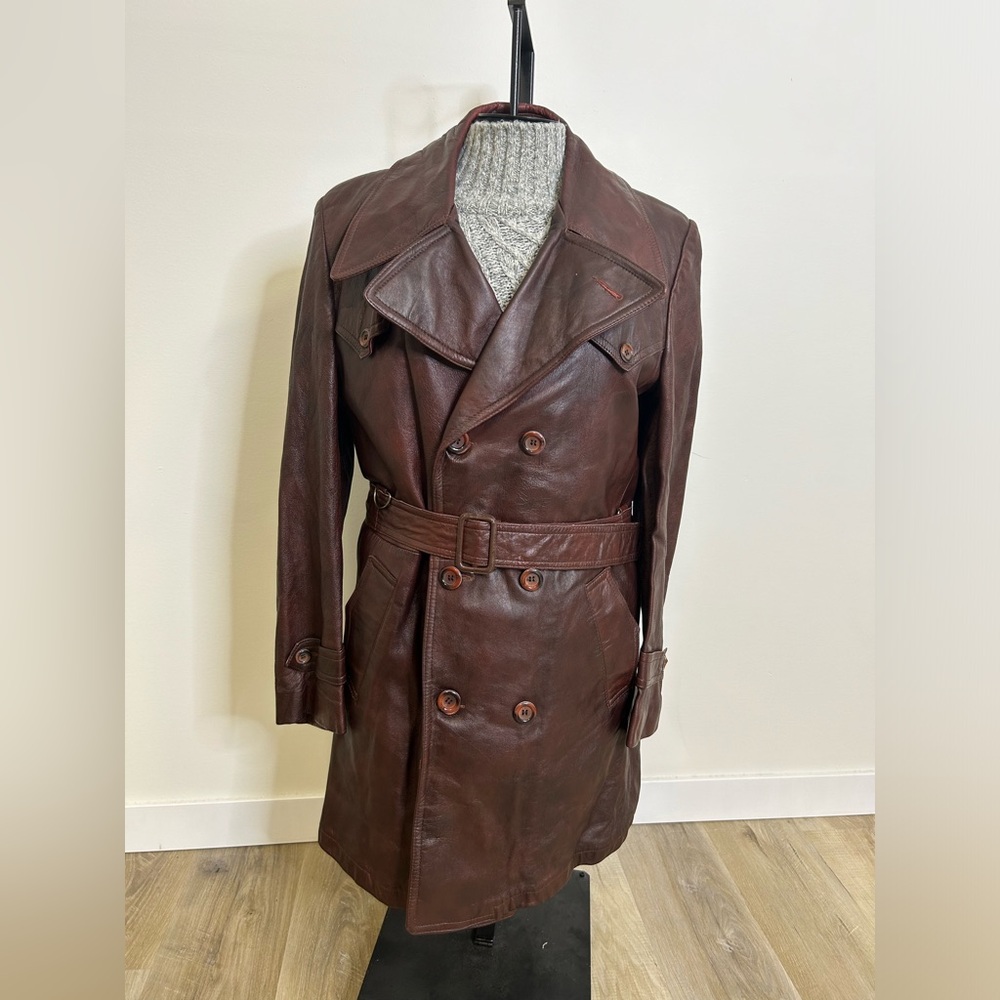 ◾️Vintage Eaton Genuine Leather Trench Coat